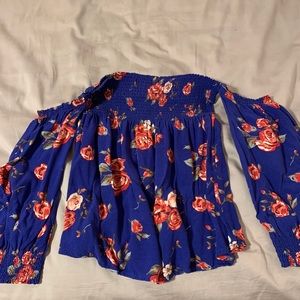 Off the shoulder floral blouse